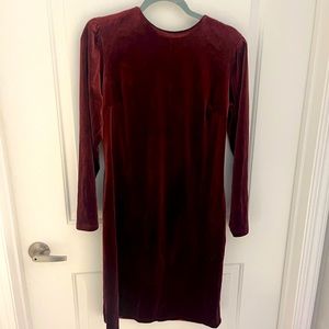 Maroon velvet dress